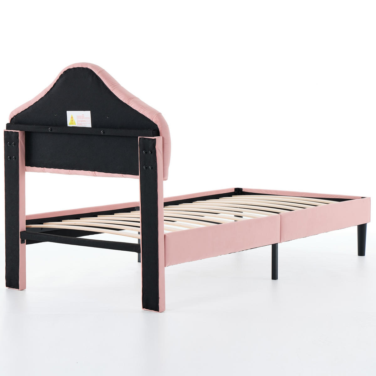 POLSTERBETT 90/200 cm DE-32939 mit verstellbarem Kopfteil Pink - Pink, Metall (90/200cm) - ComfortXL