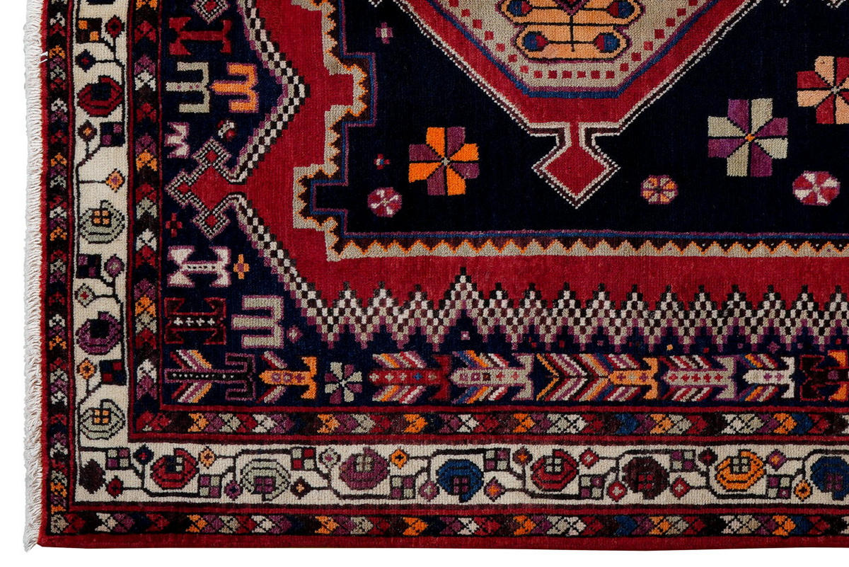TEPPICH Afshar Blau 199/144 cm Schurwolle - Blau, Textil (144/199cm) - Looma