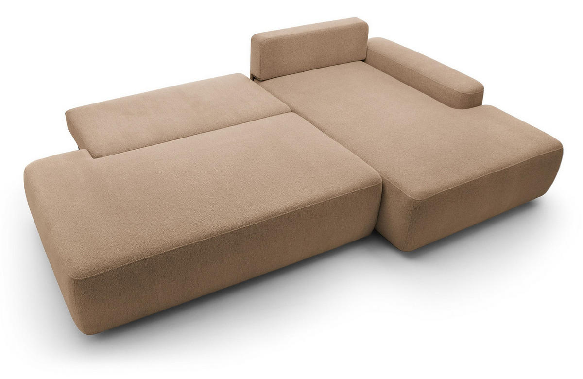ECKSOFA 275 cm mit Schlaffunktion Orea O, Rechts, Braun - Braun, Holz (164/276cm) - Emporius