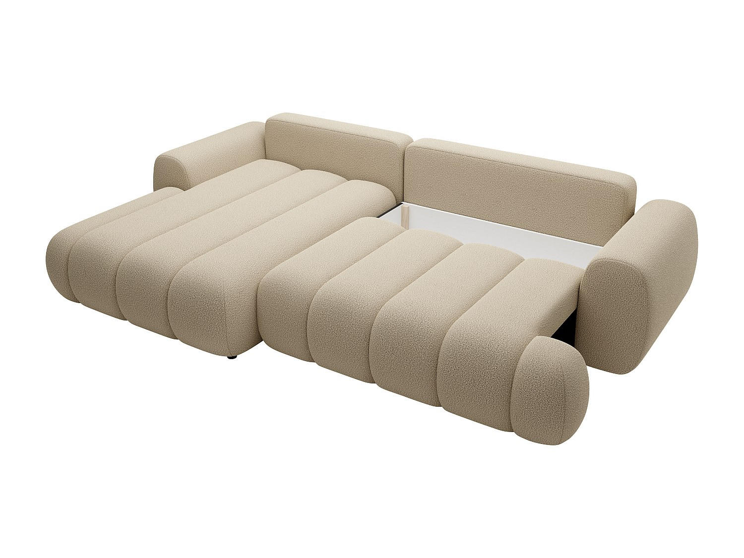SCHLAFSOFA - 4 Personen-Sitzer - Stoff - Beige - - Beige, Textil (272/81/168cm) - Vente-Unique