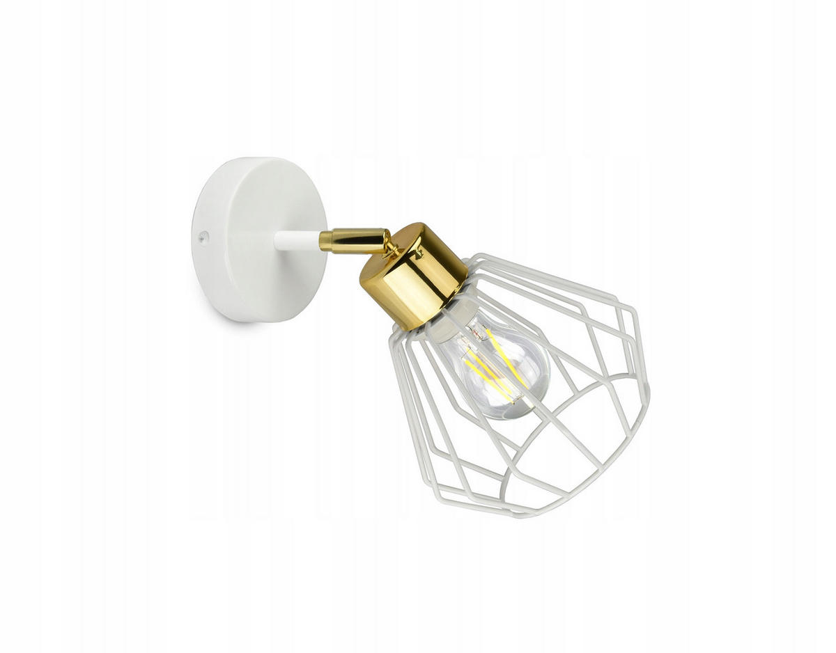 WANDLEUCHTE LOFT - Goldfarben/Weiß, Metall (20/24/18cm) - kiki design