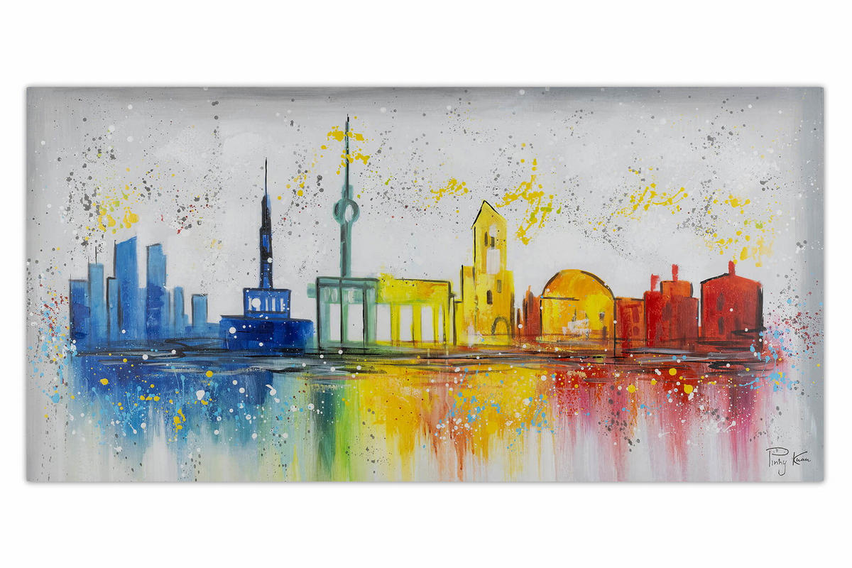 ACRYLBILD HANDGEMALT 120/60 cm - Weiß, Holz/Textil (120/60cm) - KUNSTLOFT