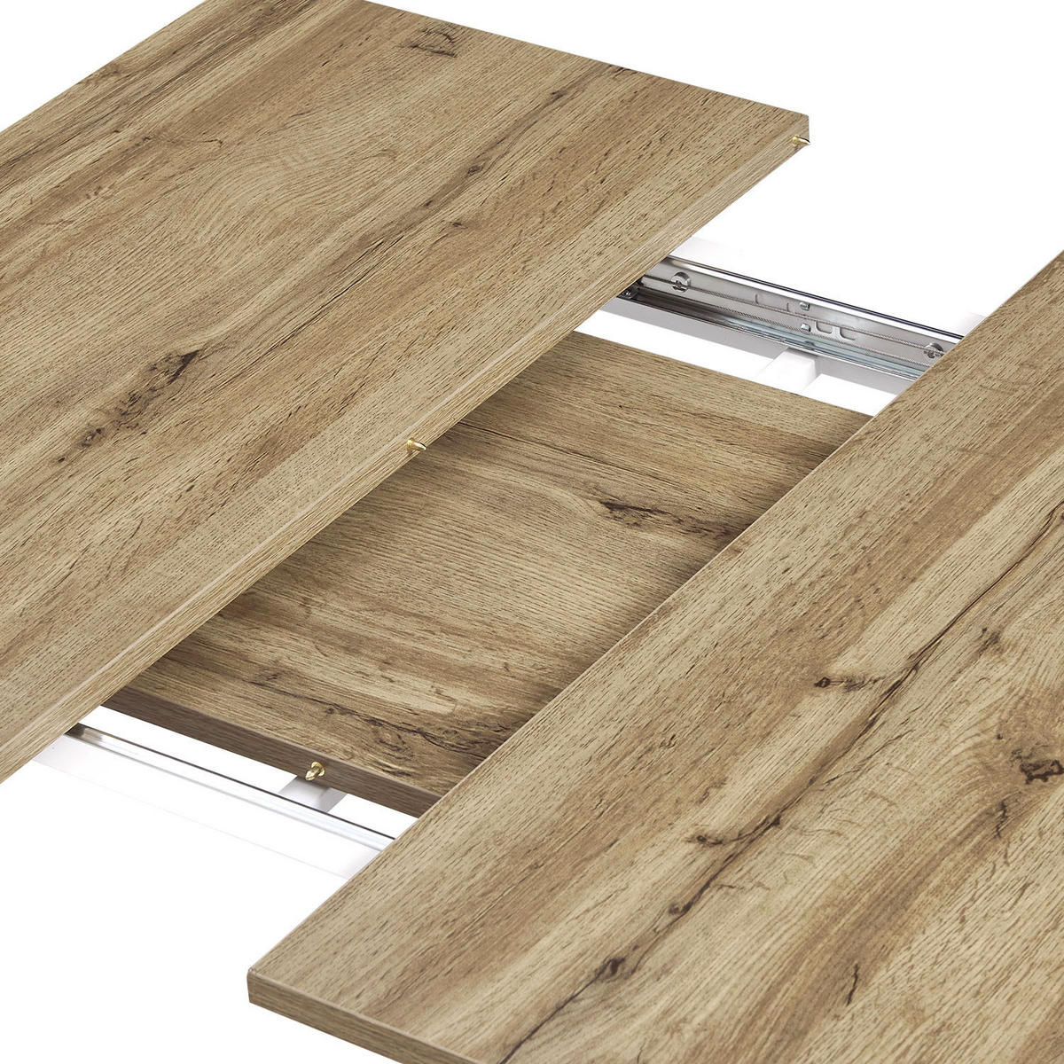 ESSTISCH PIUS 120-160/80/76 cm - Weiß/Eiche Artisan, Holzwerkstoff/Metall (120/80/76cm) - B&D Home