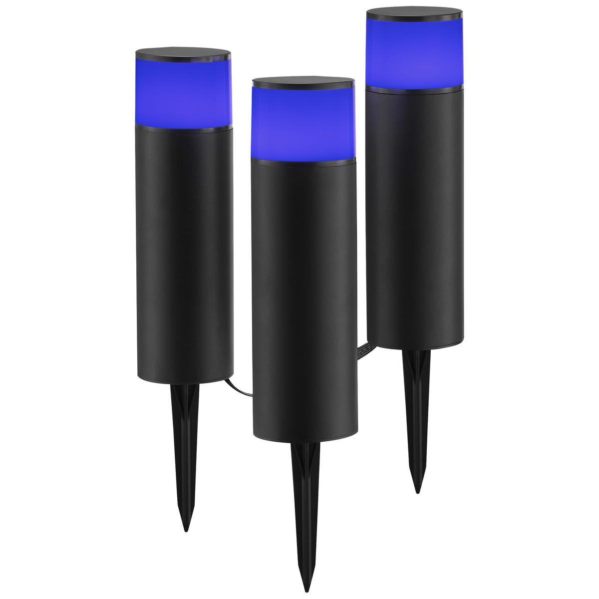 LED AUßENLEUCHTE Dody Schwarz/Weiß 7,6/7,6/38,8 cm - Multicolor, Kunststoff (7.6/7.6/38.8cm) - Brilliant