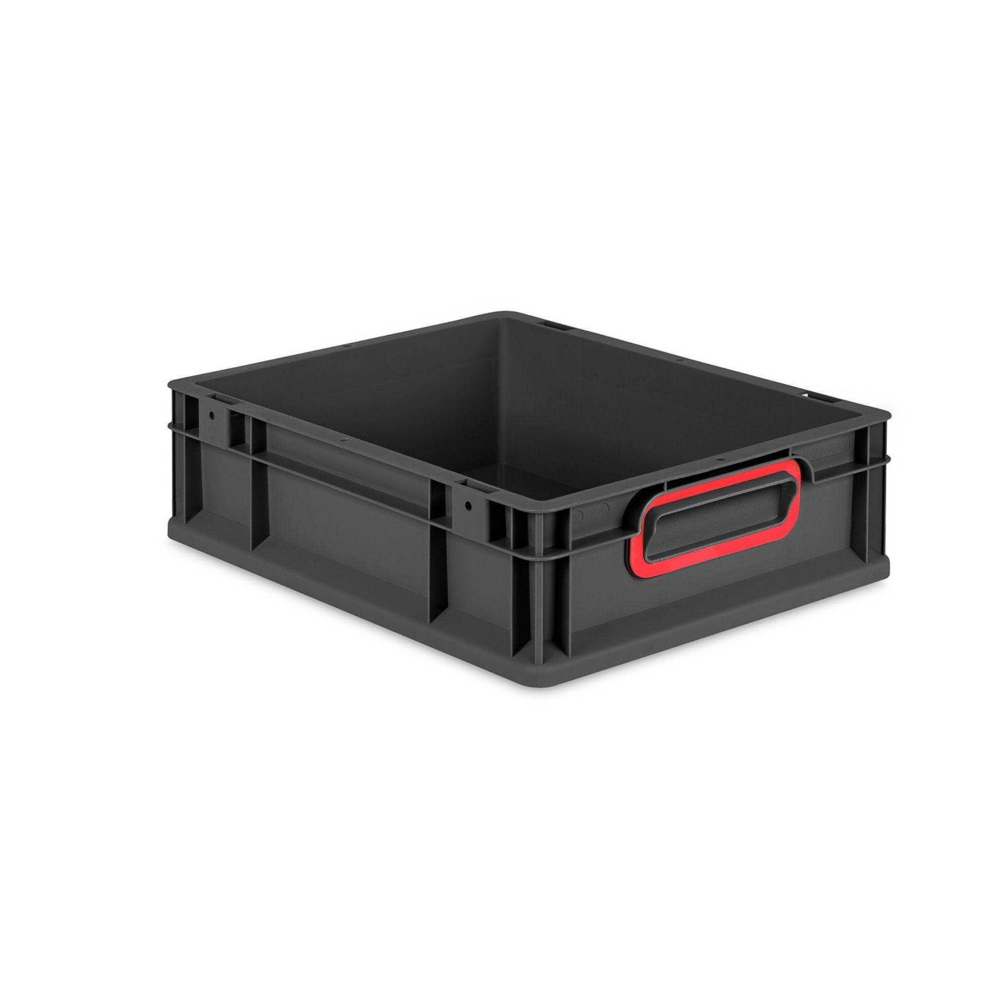 EUROBOX NextGen Color 12x30x40 cm 11 Liter Griffe rot zu, Schwarz - Rot/Schwarz, Kunststoff (30/12/40cm) - PROREGAL