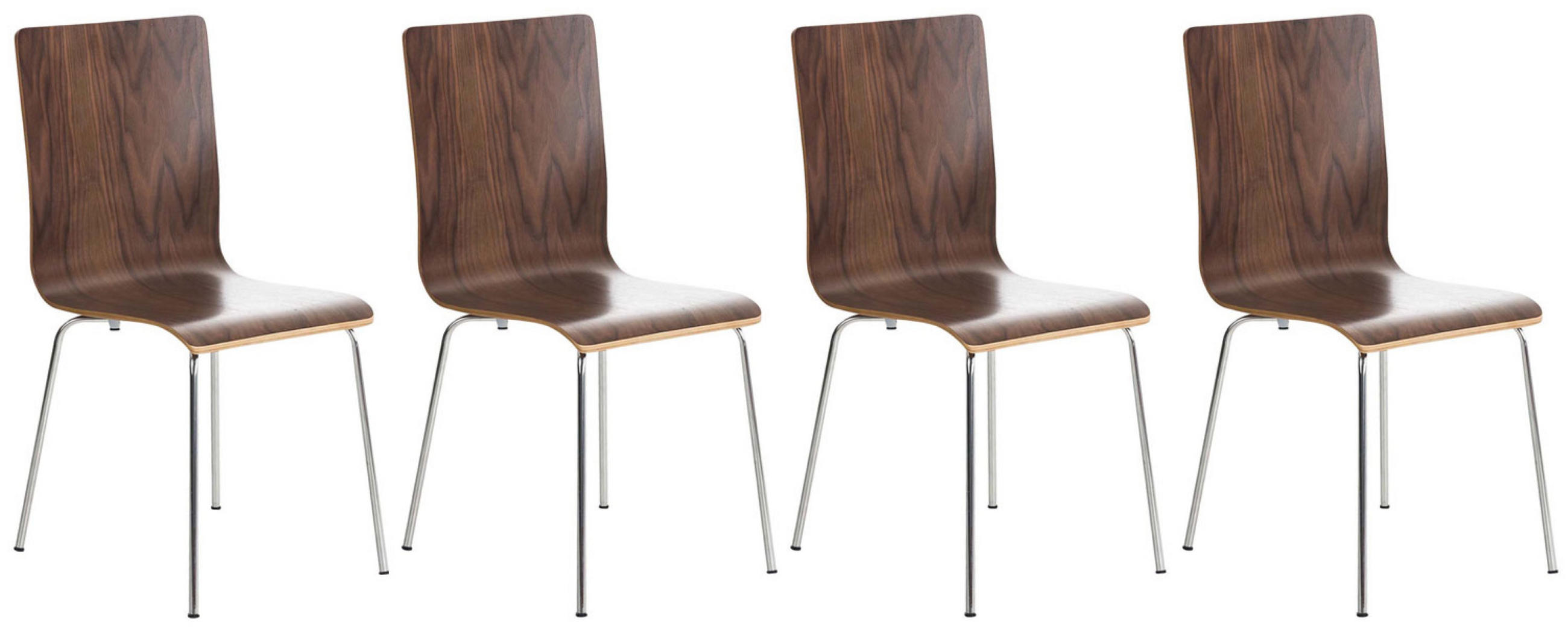 BESUCHERSTUHL Apeldoorn - 2er Set walnuss - Braun, Holz (43/87/47cm) - TPFLiving