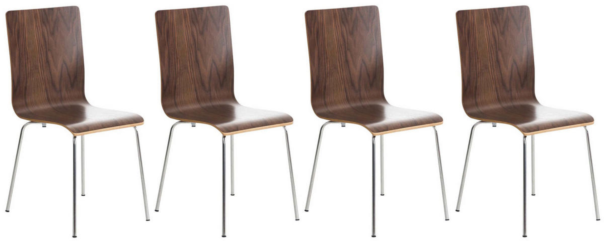 BESUCHERSTUHL Apeldoorn - 2er Set walnuss - Braun, Holz (43/87/47cm) - TPFLiving