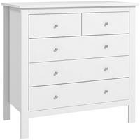 KOMMODE Beistellschrank mit 5 Schubladen Sideboard mit Anti-Kipp-Schutz Weiß - Weiß, Metall (39.5/80.5/79cm) - HOMCOM