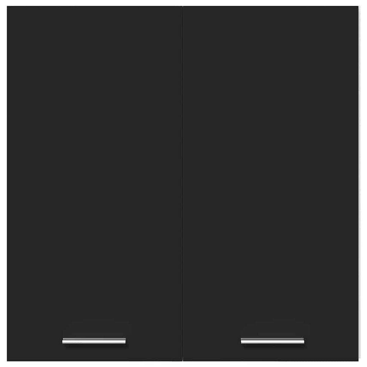 KÜCHENOBERSCHRANK Lyon mit 2 Türen 60/31/60 cm aus Holzwerkstoff Schwarz - Schwarz/Grau, Holz/Metall (60/31/31cm) - vidaXL