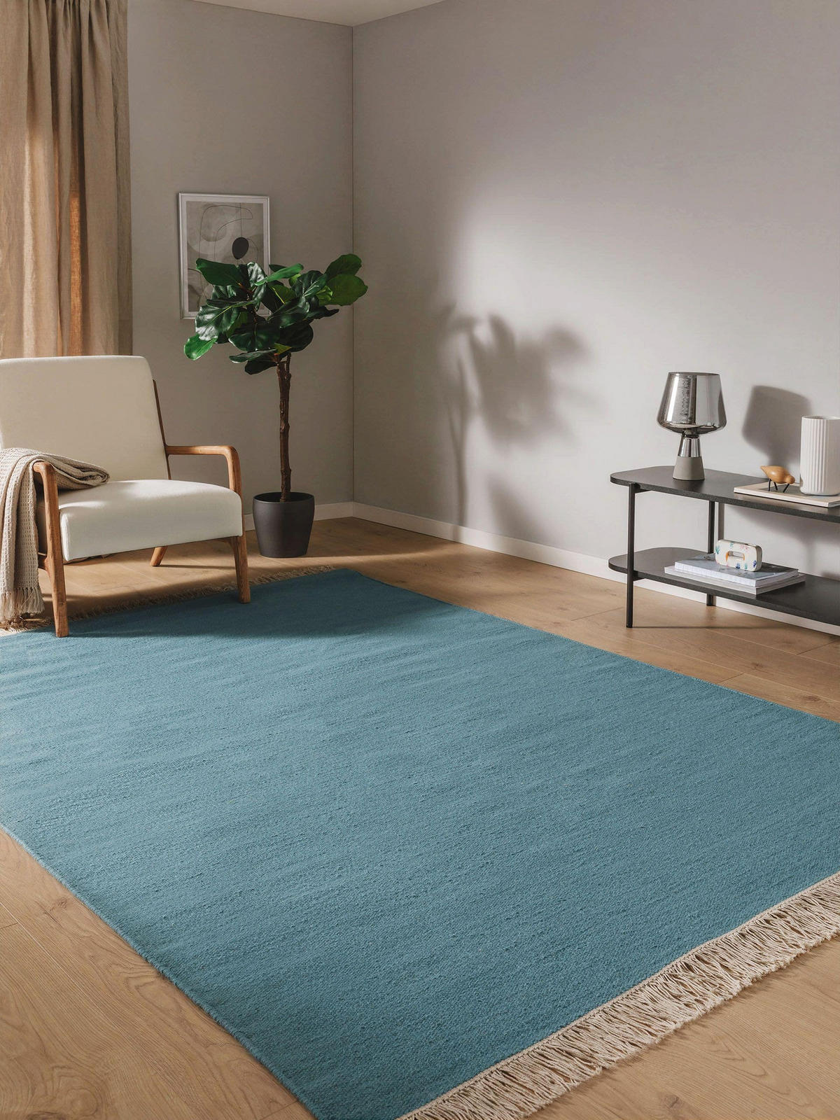 WOLLTEPPICH Liv Hellblau 80x150 cm - Hellblau, Textil (80/150cm) - benuta Pop