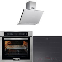 EINBAUBACKOFEN 60 cm EH 6306 N R+Induktions-Kochfeld 60 cm KCT 6110 FI+ Dunstabzugshaube 60cm AT 6455 - Grau, Metall (59.4/59.4/57.5cm) - Kaiser Küchengeräte