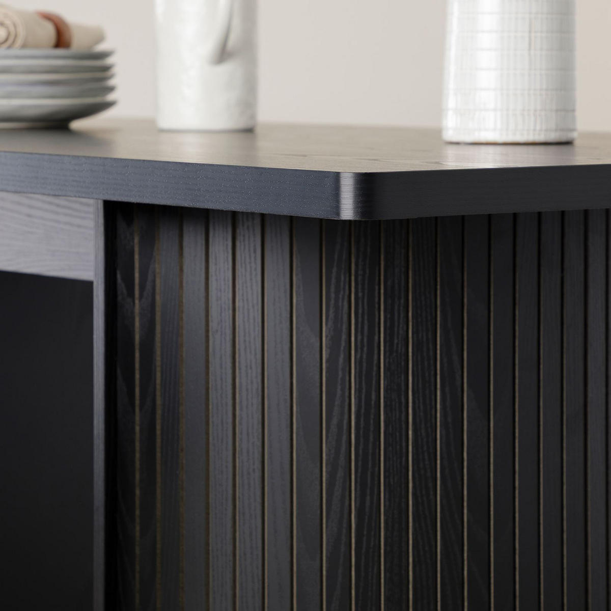 ESSTISCH GUARDA - Schwarz, Holzwerkstoff (75/160/75cm) - IDIMEX