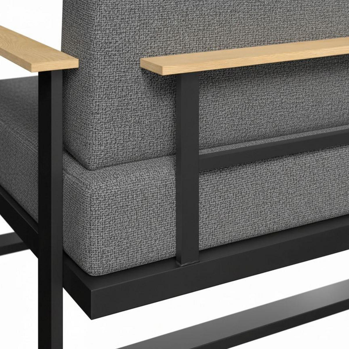 LOUNGEGARNITUR Fabrizia Grau Outdoorstoff/Metall/Holz - Grau, Holz
