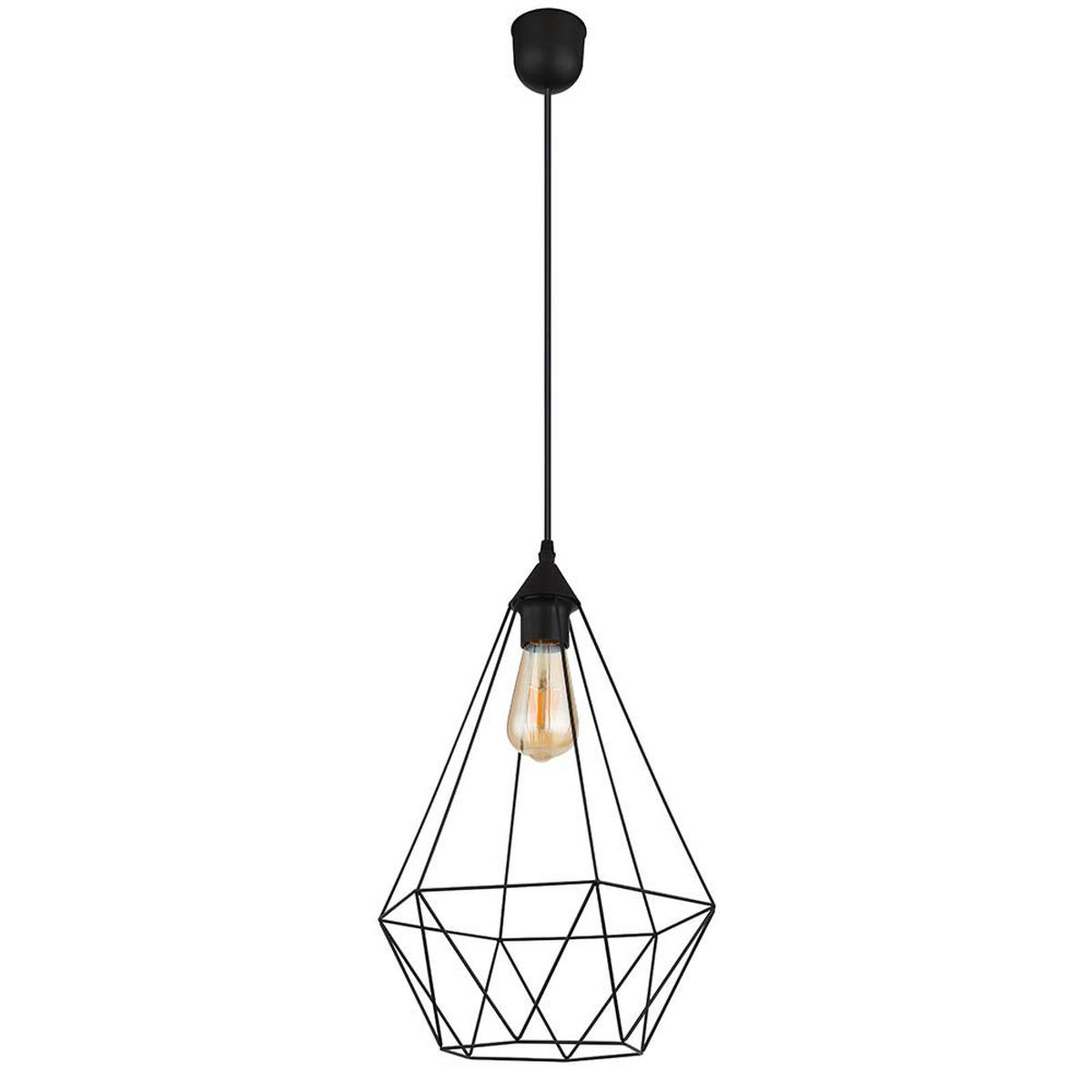 HÄNGELEUCHTE Metall Gitter Schwarz - Schwarz, Metall (30/30/120cm) - Globo Lighting