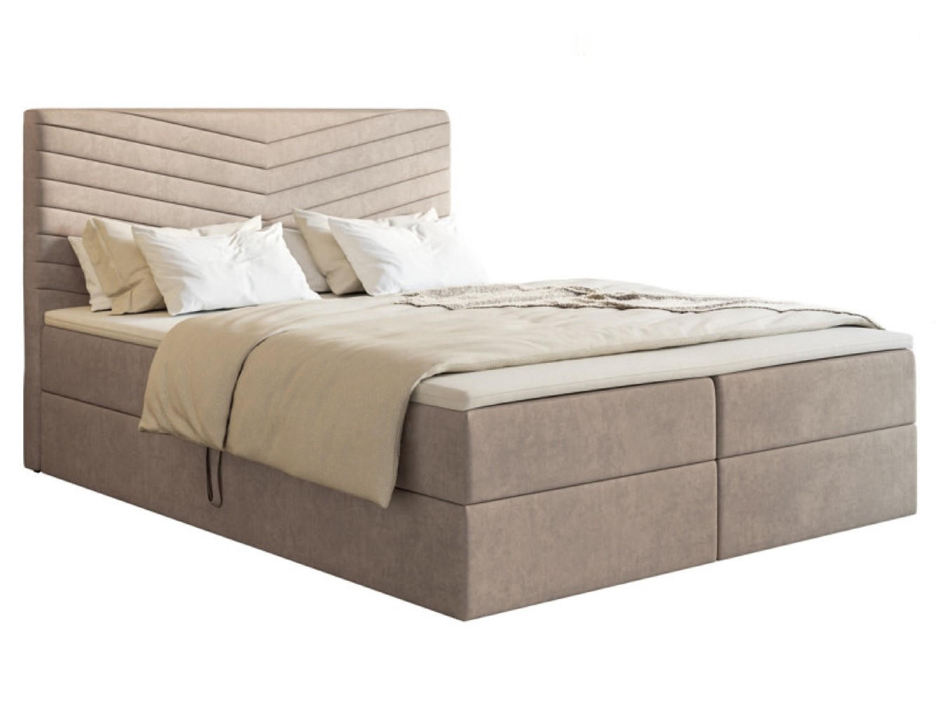 BETT Beige G4 Mit Bettkasten Und Matratze 180x200 cm - Beige, Textil (180/200cm) - Sepro Meble