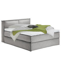 BOXSPRINGBETT mit Kopfteil - Premium - Grau, Textil (160/200cm) - home24