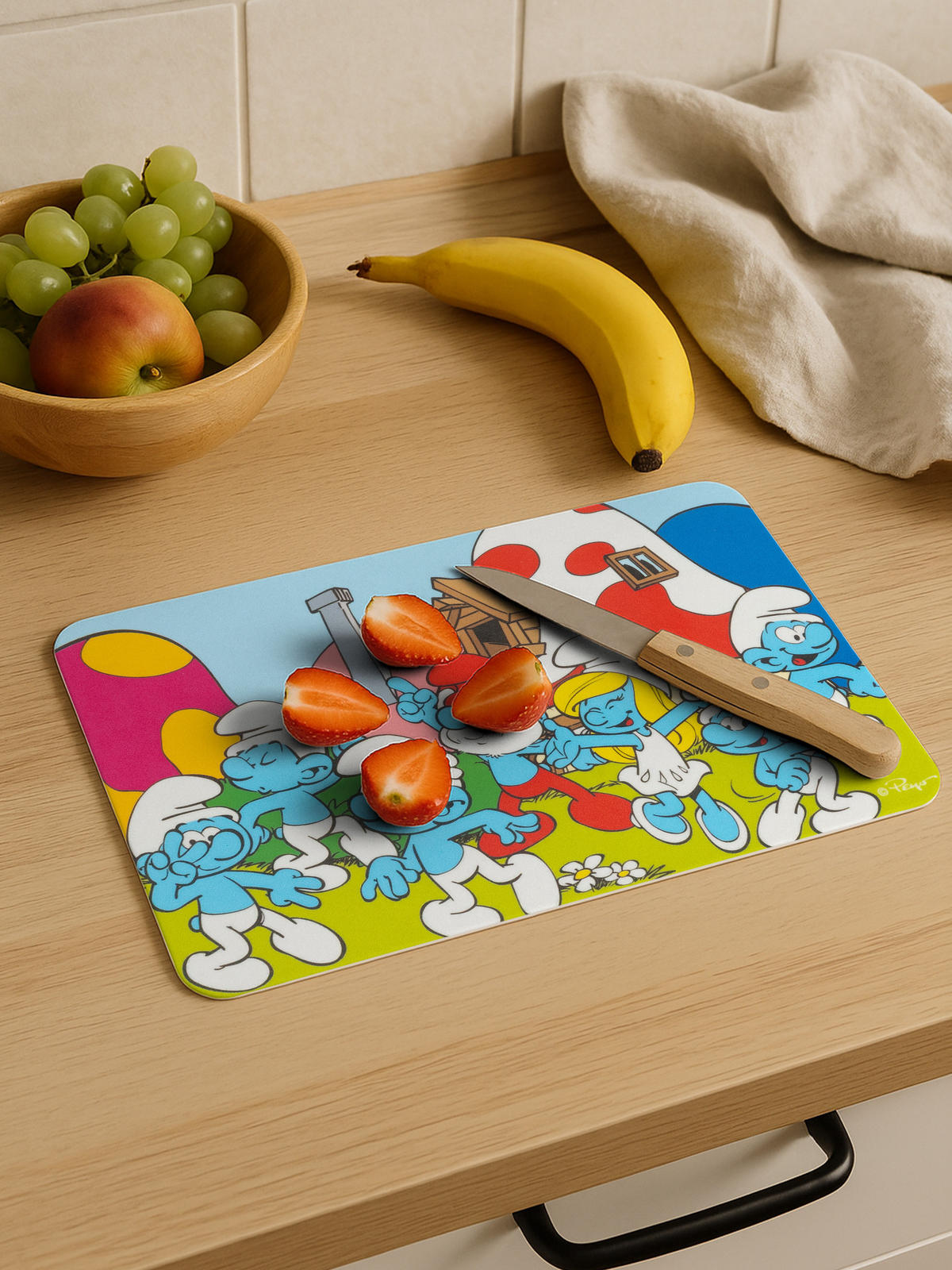 BRETTCHEN Die Schlümpfe Schlumpfhausen Mehrfarbig 14,5 x 23,5 cm - Multicolor, Kunststoff (14.5/23.5cm) - United Labels