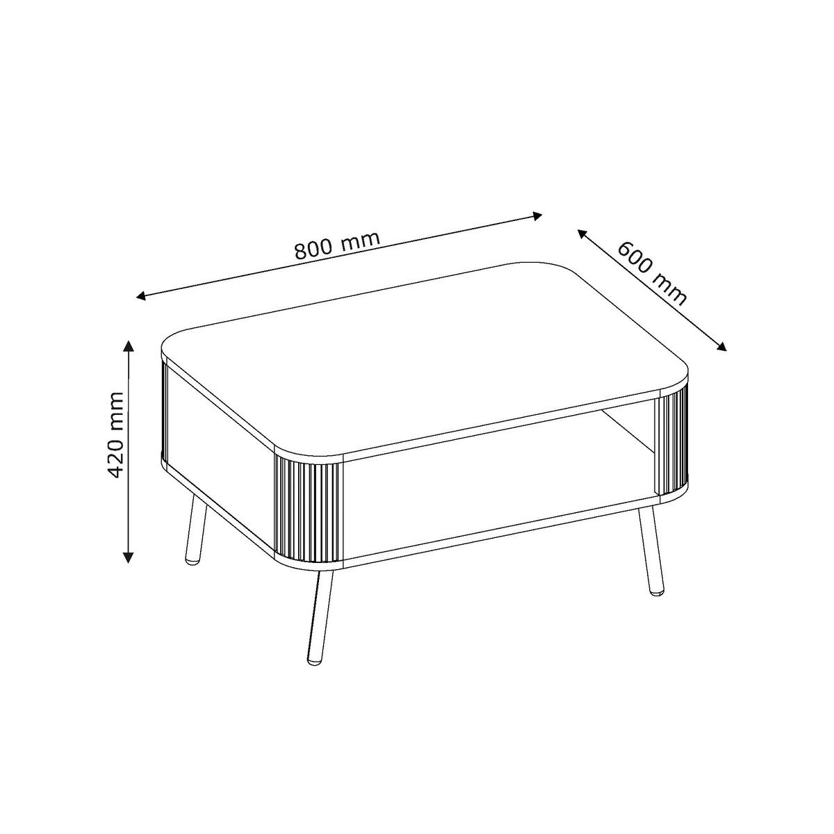 COUCHTISCH AURA 80/60/42 cm rechteckig Kaschmir - Kaschmir, Holzwerkstoff (60/80/42cm) - Idohome