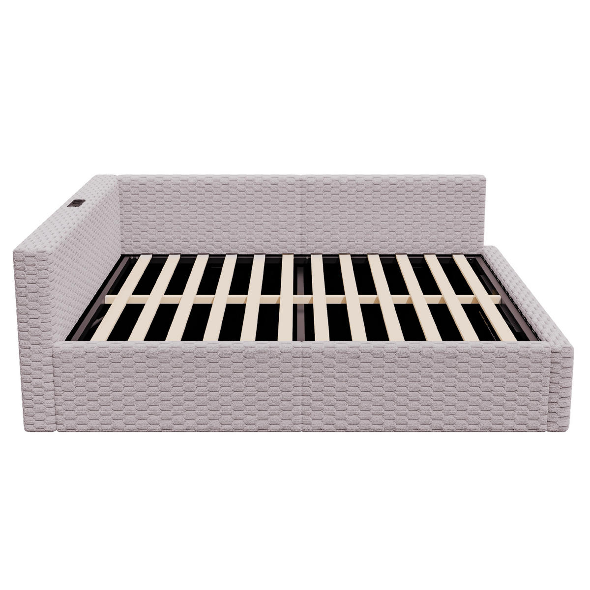 POLSTERBETT mit Bettkasten 140x200 cm Samt Grau mit LED und USB - Grau, Metall (140/200cm) - Meubliv