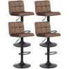 BARHOCKER 4er Set Samt Braun - Schwarz/Braun, Textil/Metall (40/85/40cm) - CLP