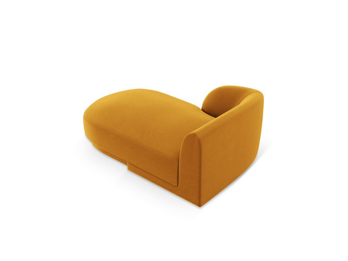 CHAISELONGUE links Miley aus Samt gelb - Gelb, Textil (90/70/156cm) - Micadoni