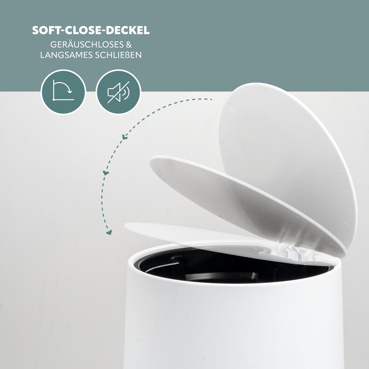 KOSMETIKEIMER TESERO, Kunststoff, weiß - Weiß, Kunststoff (22.5/25.5/25cm) - eluno