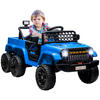ELEKTRISCHES Kinderauto 12V, mit Anhänger, LED-Lichtern, Musik und Hupe, für Kinder im Alter von 3-8 Jahren, Hellblau - Hellblau, Kunststoff/Metall (122/62.5/65cm) - AIYAPLAY