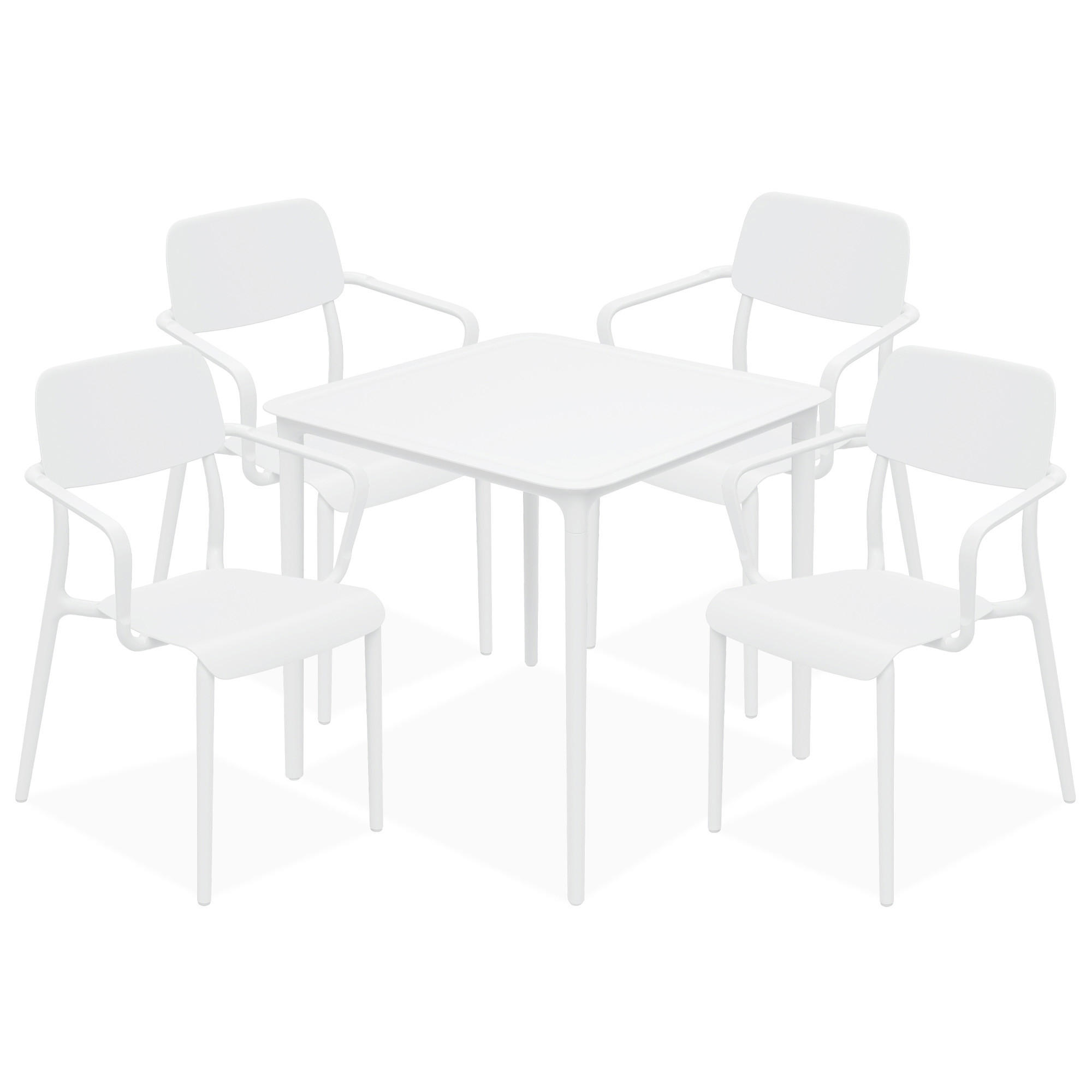 GARTENMÖBEL-SET GALIO, 5-tlg - Weiß, Kunststoff - KONSIMO®
