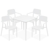 GARTENMÖBEL-SET GALIO, 5-tlg - Weiß, Kunststoff - KONSIMO®