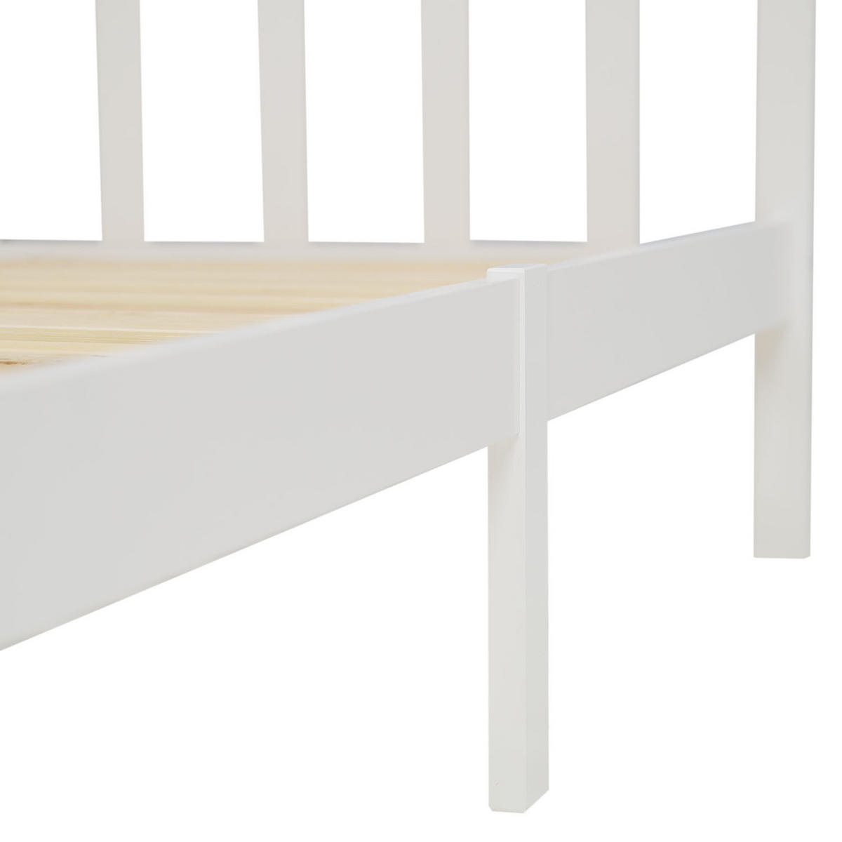 HOLZBETT 140/200 cm weiß natur - Weiß, Holz (140/200cm) - Homestyle4u