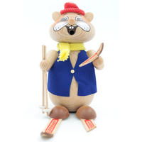 RAUCHFIGUR Hamster Skiunfall 18 cm - Multicolor, Holz (12/18/0.1cm)