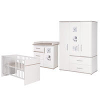 BABYZIMMER-SET Moritz, mit schmaler Wickelkommode, 3-teilig - Weiß, Holzwerkstoff (76/81/142.5cm) - Roba