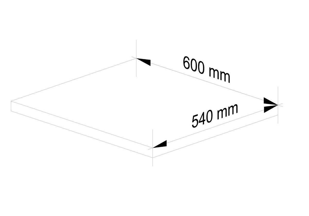ARBEITSPLATTE Weiß 60x3,2x54 cm - Weiß, Holzwerkstoff (60/3.2/54cm) - Akord