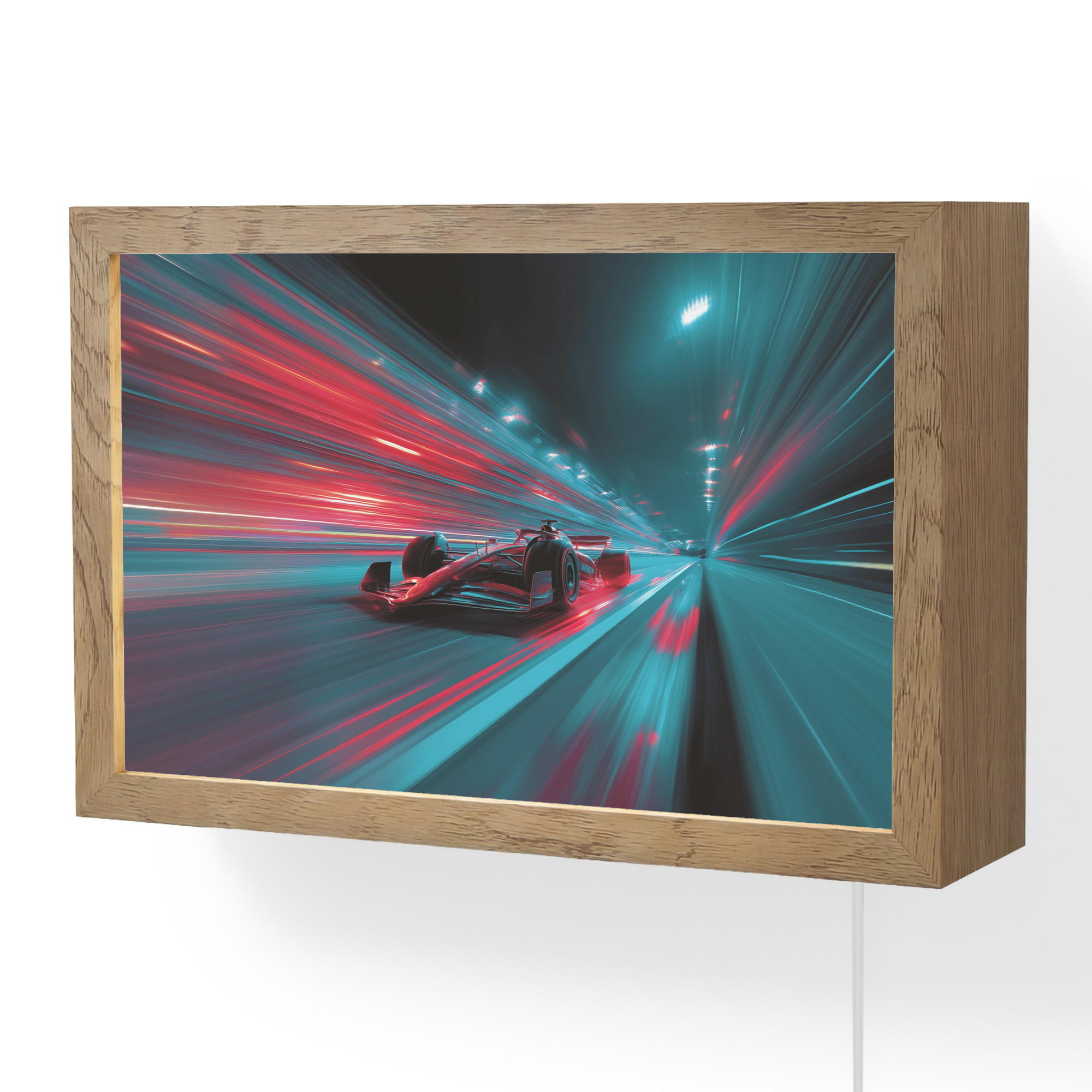 OnlyWow NÁSTĚNNÁ LAMPA Závodní auto - Červená - Rychlost 30x20 cm