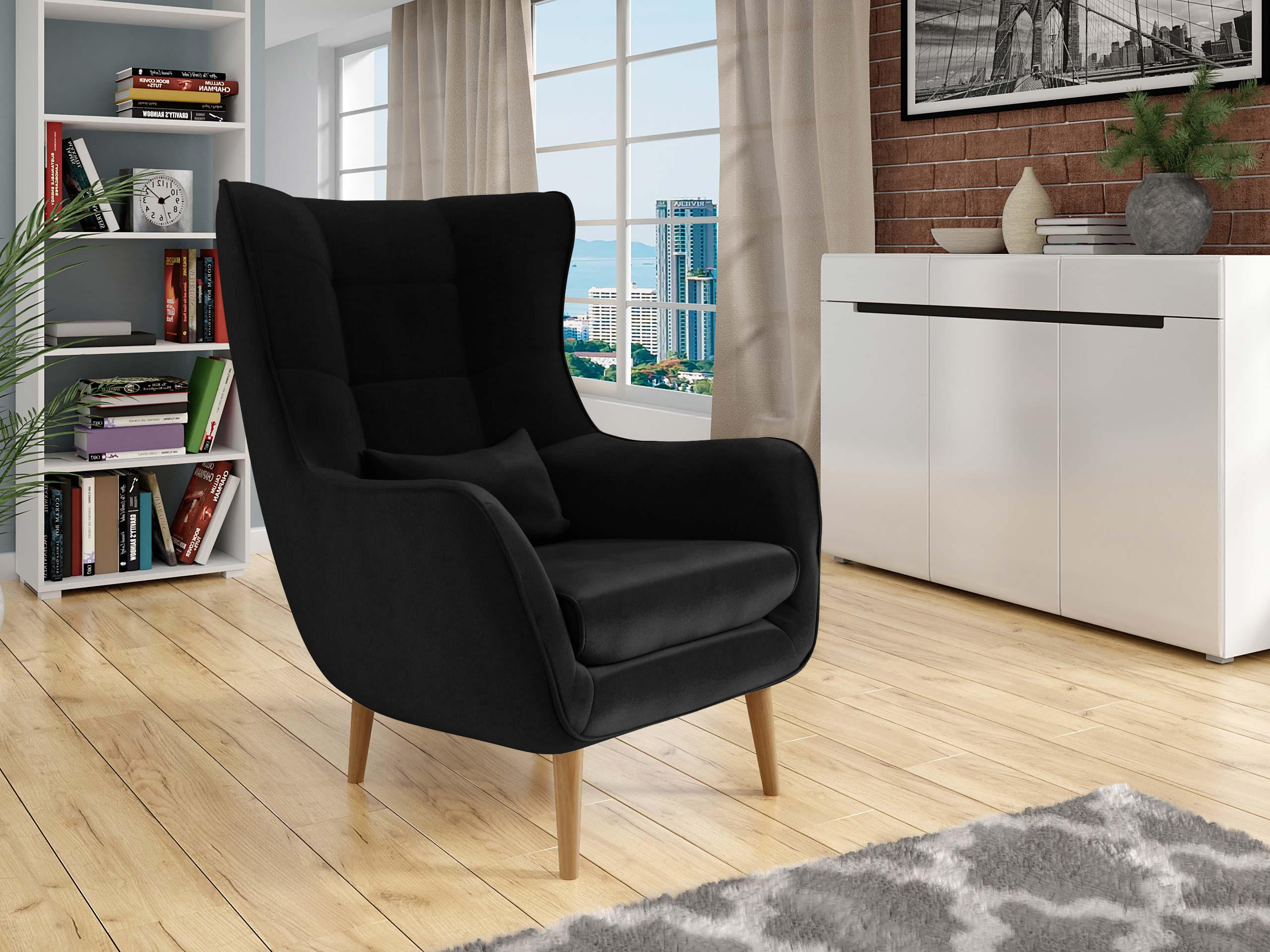 SESSEL Estjano - Beige/Schwarz, Holz (80/106/95cm) - MIRJAN24