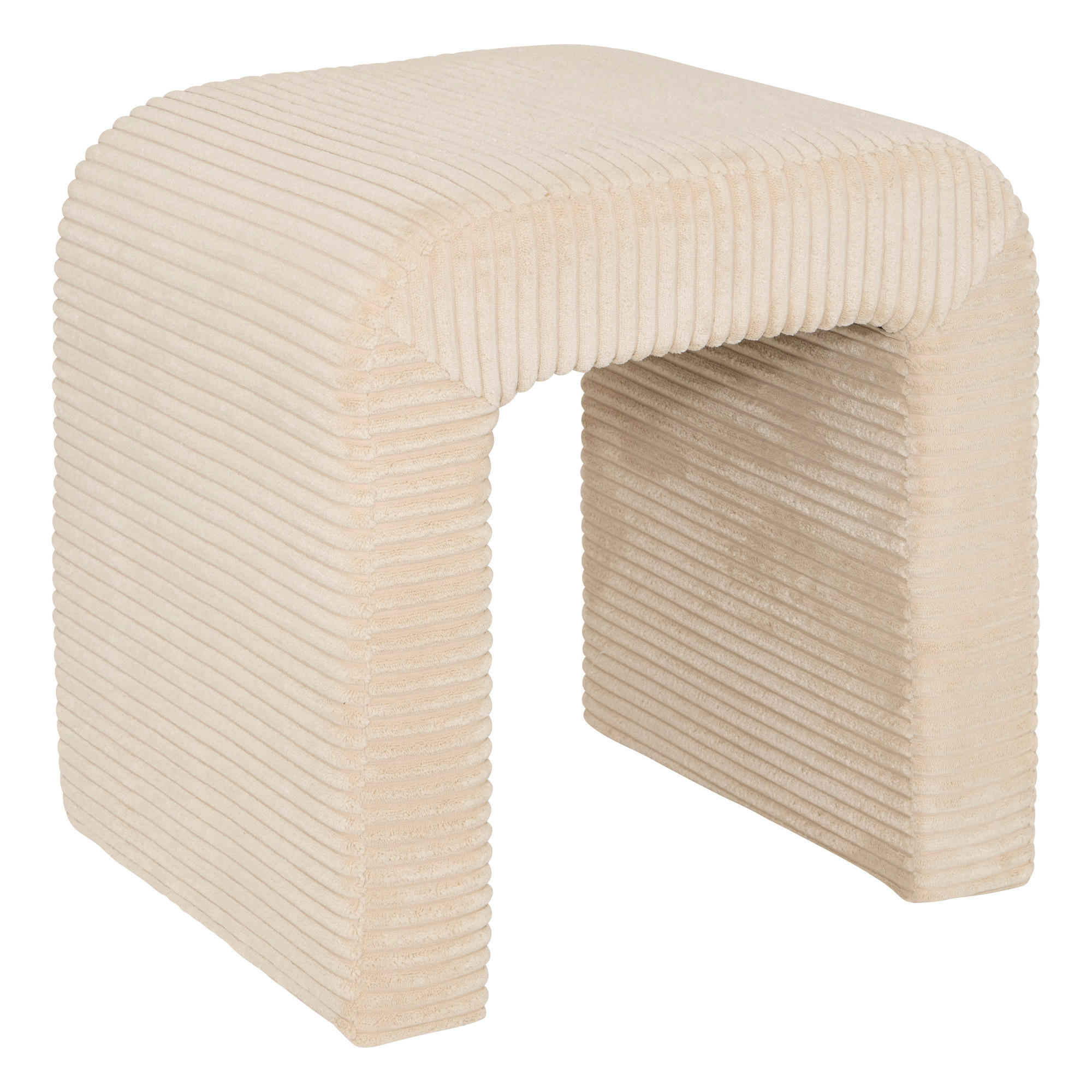 PUFF Cordstoff Sevi 41/35,5/43 cm - Beige, Kunststoff (35.5/43/41cm) - Atmosphera Createur d´interieur