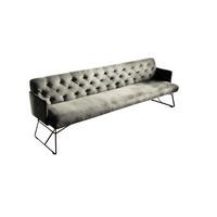 ESSZIMMERBANK CHARME Silber Velvet - Silberfarben, Textil (186/85/68cm) - KAWOLA