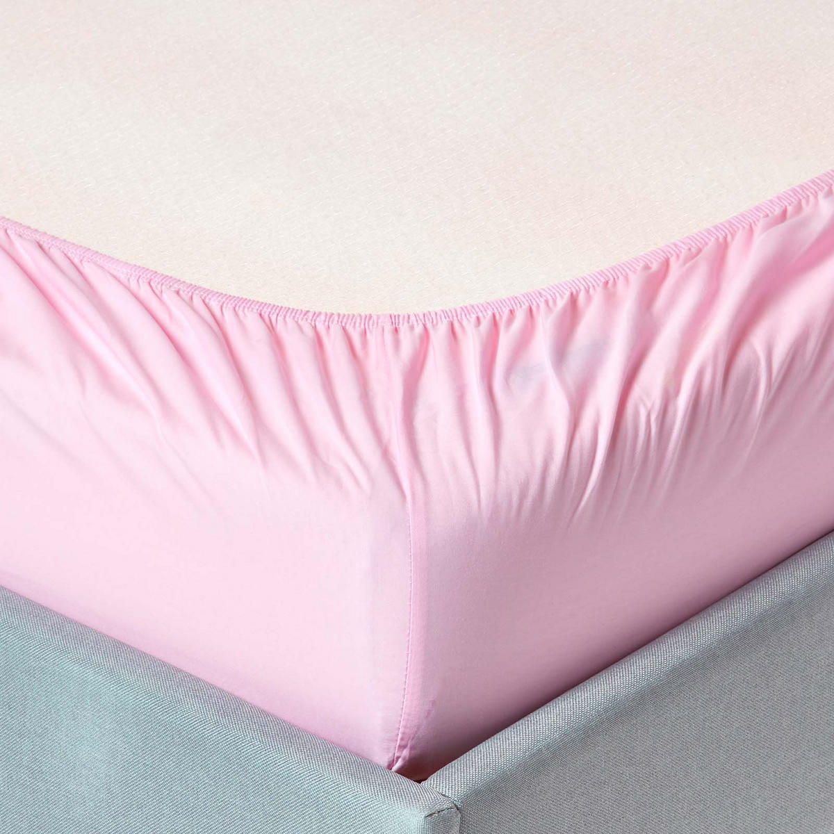 PERKAL-SPANNBETTLAKEN, Ägyptische Baumwolle, Fadendichte 200 - Rosa, Textil (120/190cm) - Homescapes