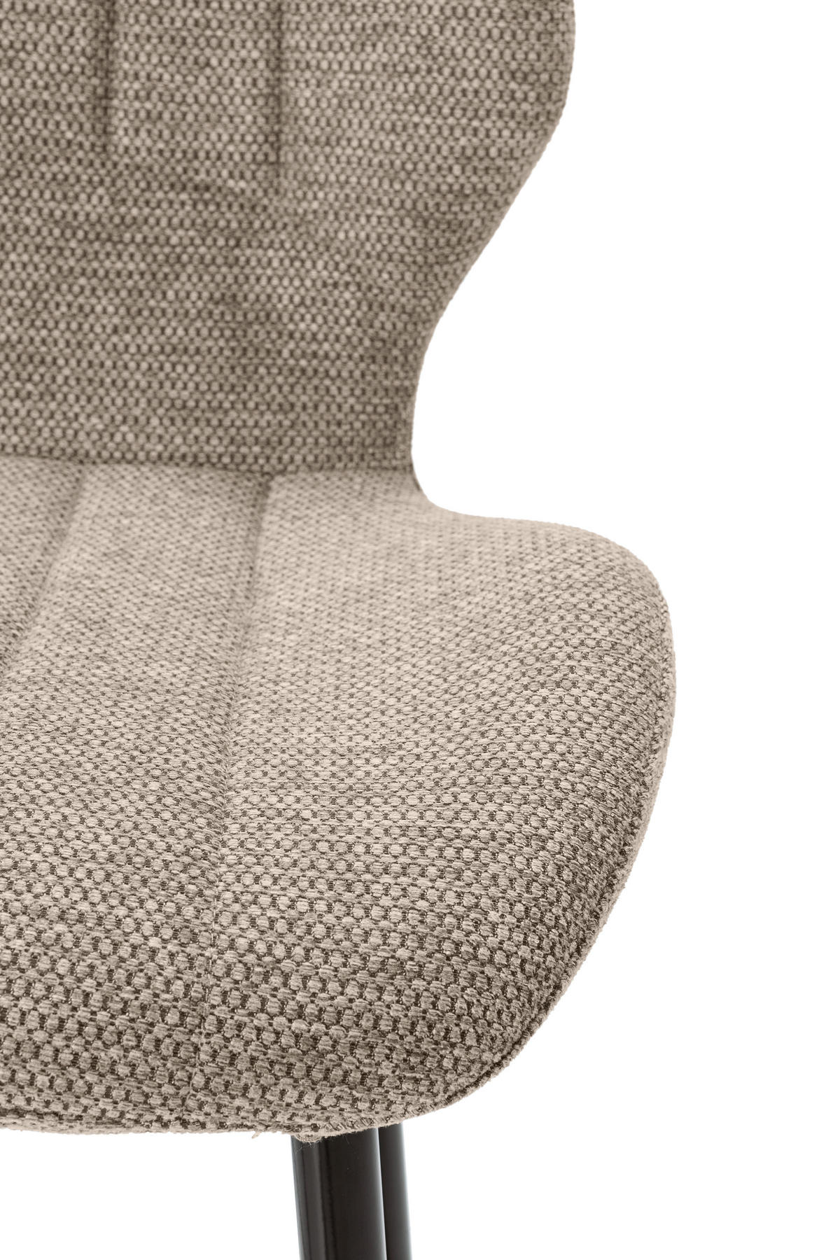 BARHOCKER (Set aus 2) aus Stoff mit schwarzen Metallbeinen - muli 48/51/65 cm - Braun, Textil (51/65/48cm) - Calicosy