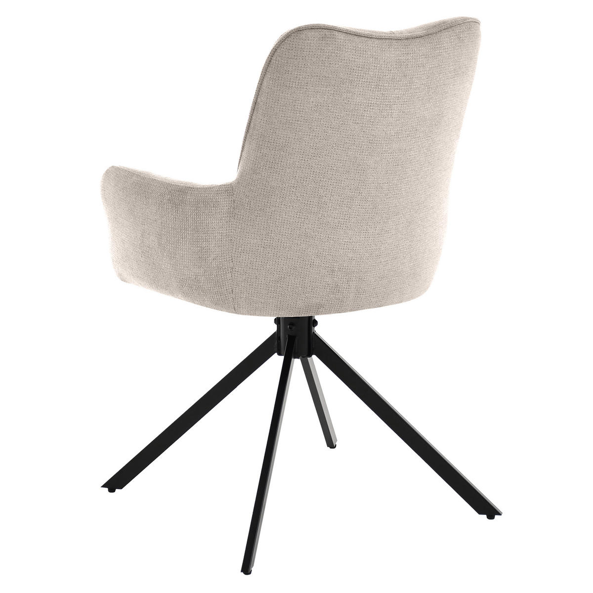 ARMLEHNENSTUHL Pecto mit Drehfunktion und schwarzem Metallgestell, Beige - Beige/Schwarz, Metall (43/93/55cm) - Beautysofa