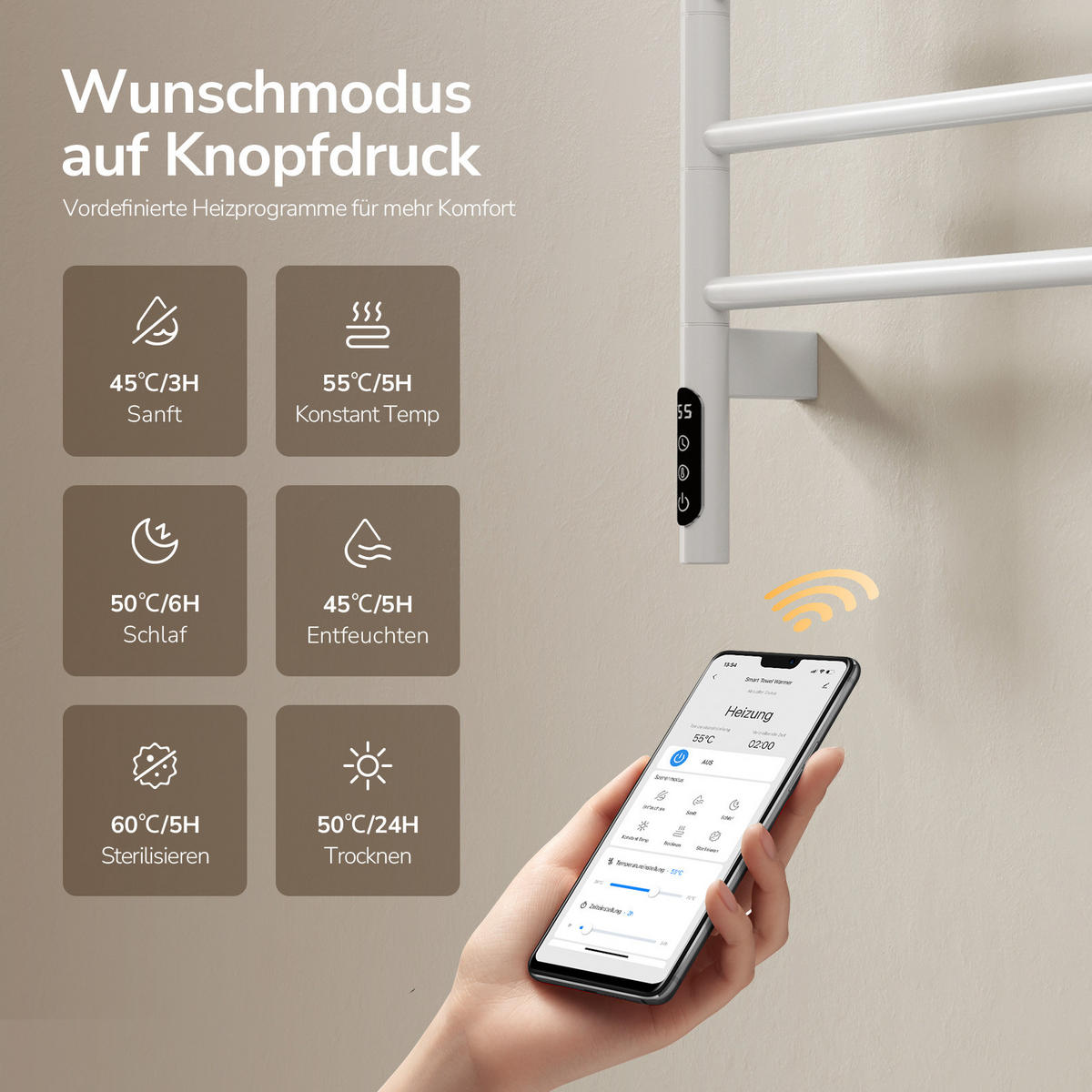 HEIZKÖRPER elektrisch 78,2 x 45 cm mit Smart-Steuerung Weiß - Weiß, Metall (45/78.2/10cm) - EMKE
