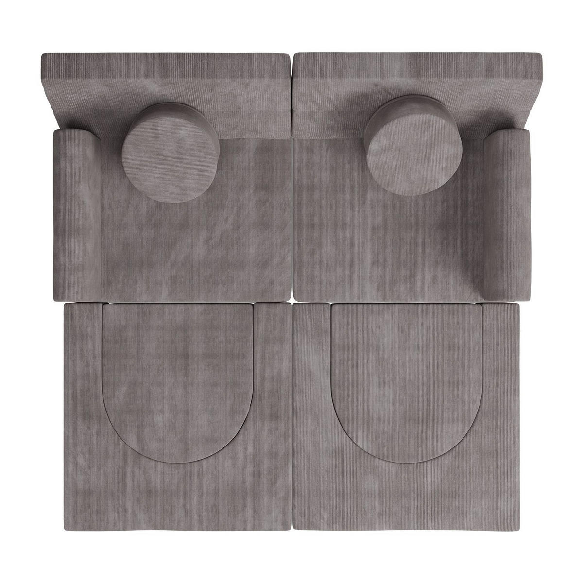 KINDERSOFA Kayo cord hellgrau - Hellgrau, Textil (150/50/75cm) - Juskys
