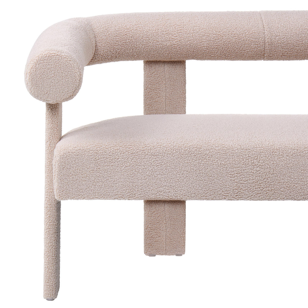 POHOVKA 2-místná Bouclé Světle béžová Ilbro - béžová, textil (138/76/68cm) - Beliani