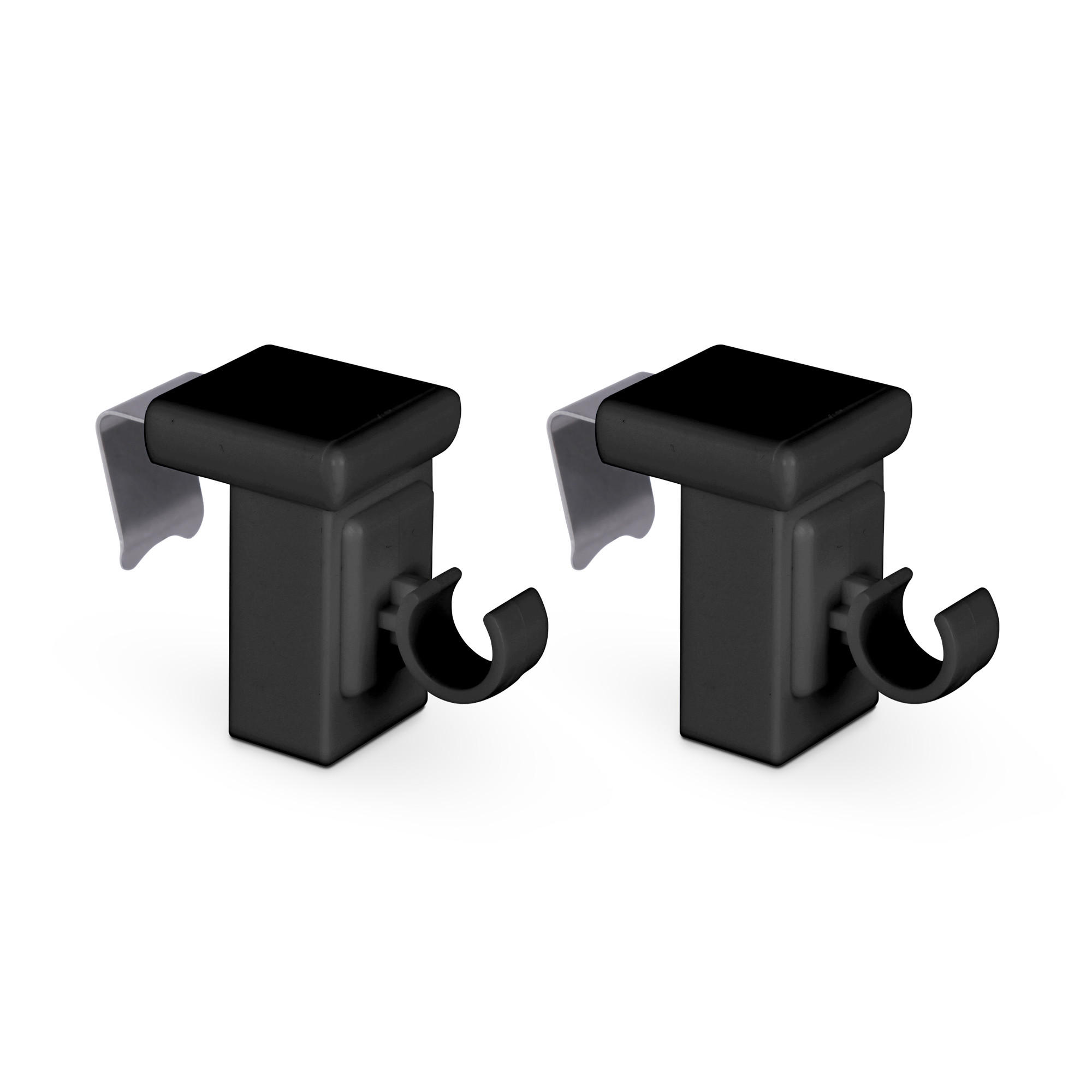 KLEMMTRÄGER für Cafehausstangen 2er Pack - Schwarz, Kunststoff (2/4/4cm) - Bestlivings