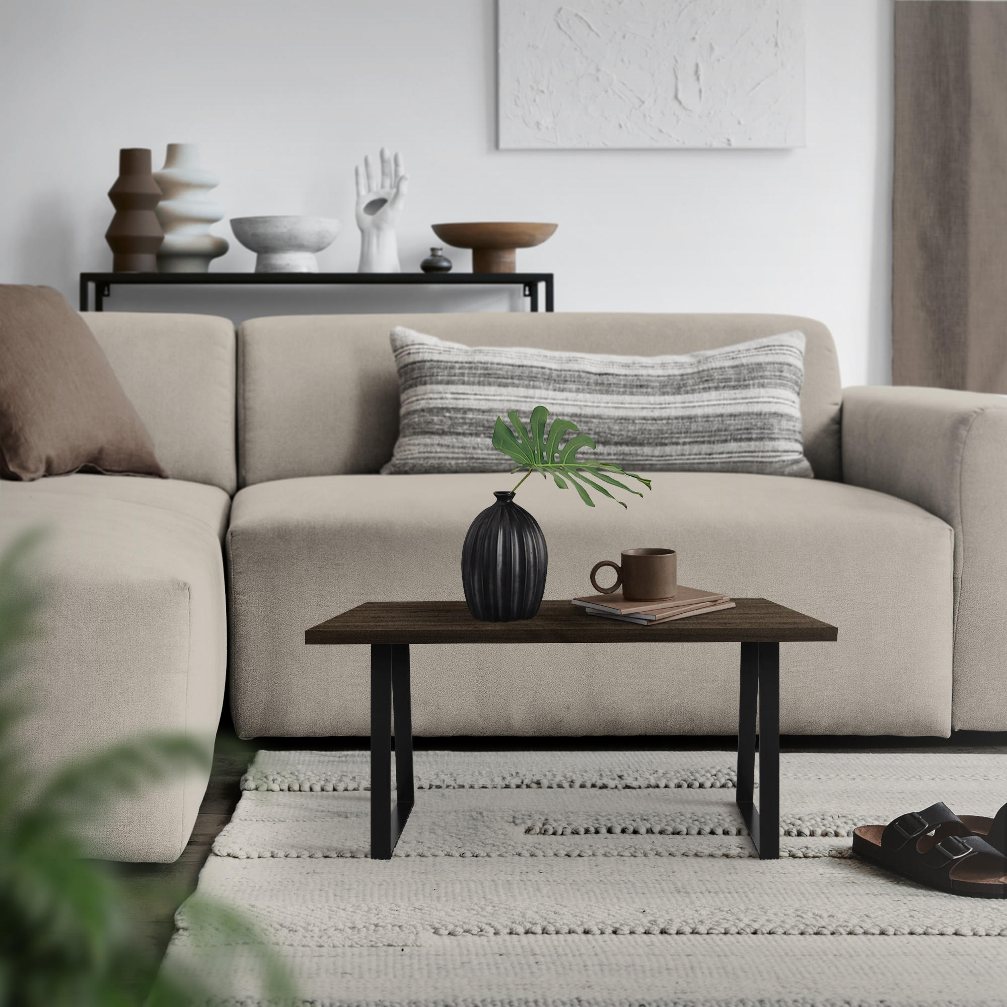 TISCHBEINE 2er Set 28,5xH40 cm X-Form, Schwarz - Schwarz, Metall (28.5/3.5/40.5cm) - ML-DESIGN