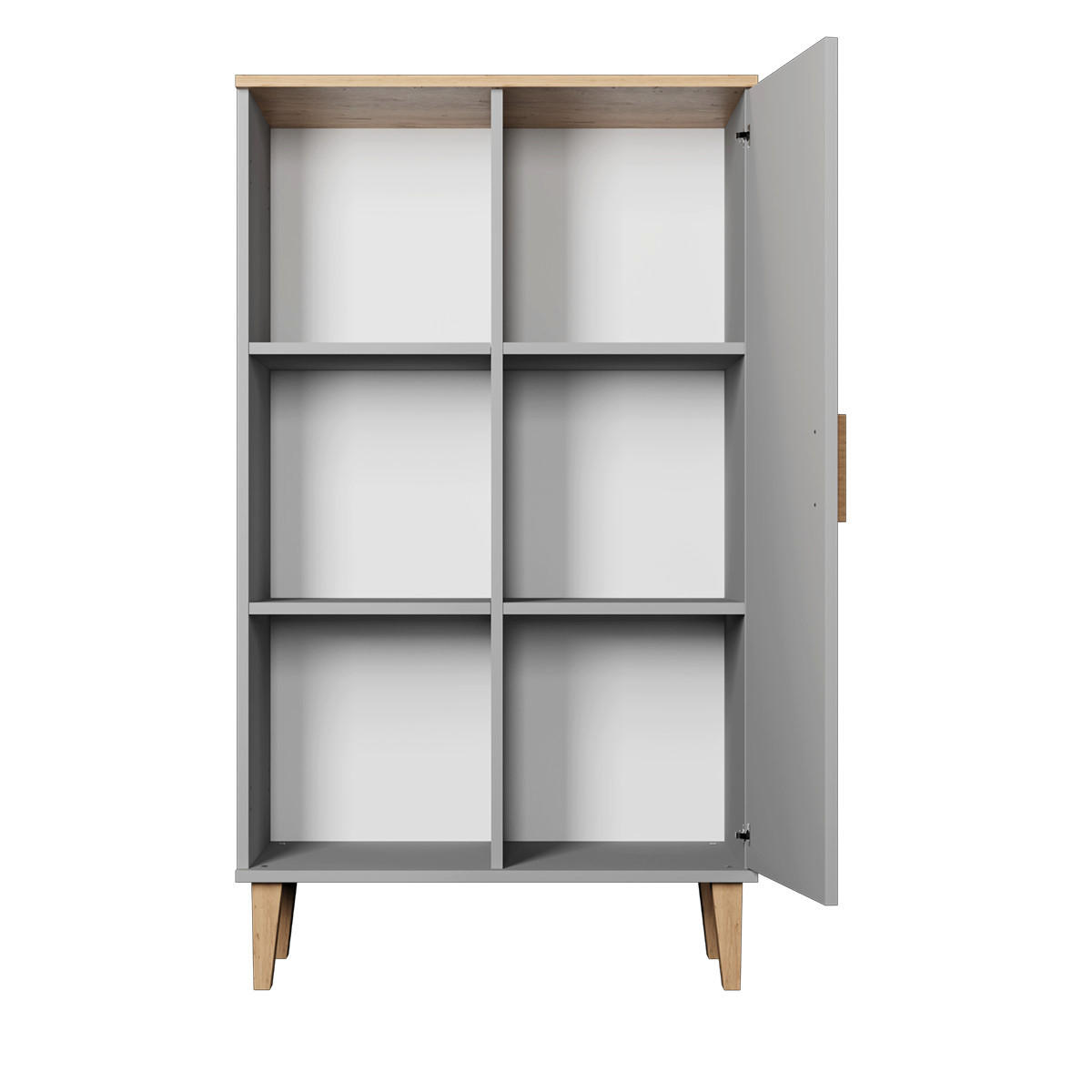 KNIHOVNA Denver Šedá - šedá, kompozitní dřevo (80/120/35cm) - Petits-meubles