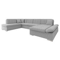 ECKSOFA Bergen Cord, Seite: Rechts - Silberfarben/Hellgrau, Holz/Textil (345/76/205cm) - MIRJAN24