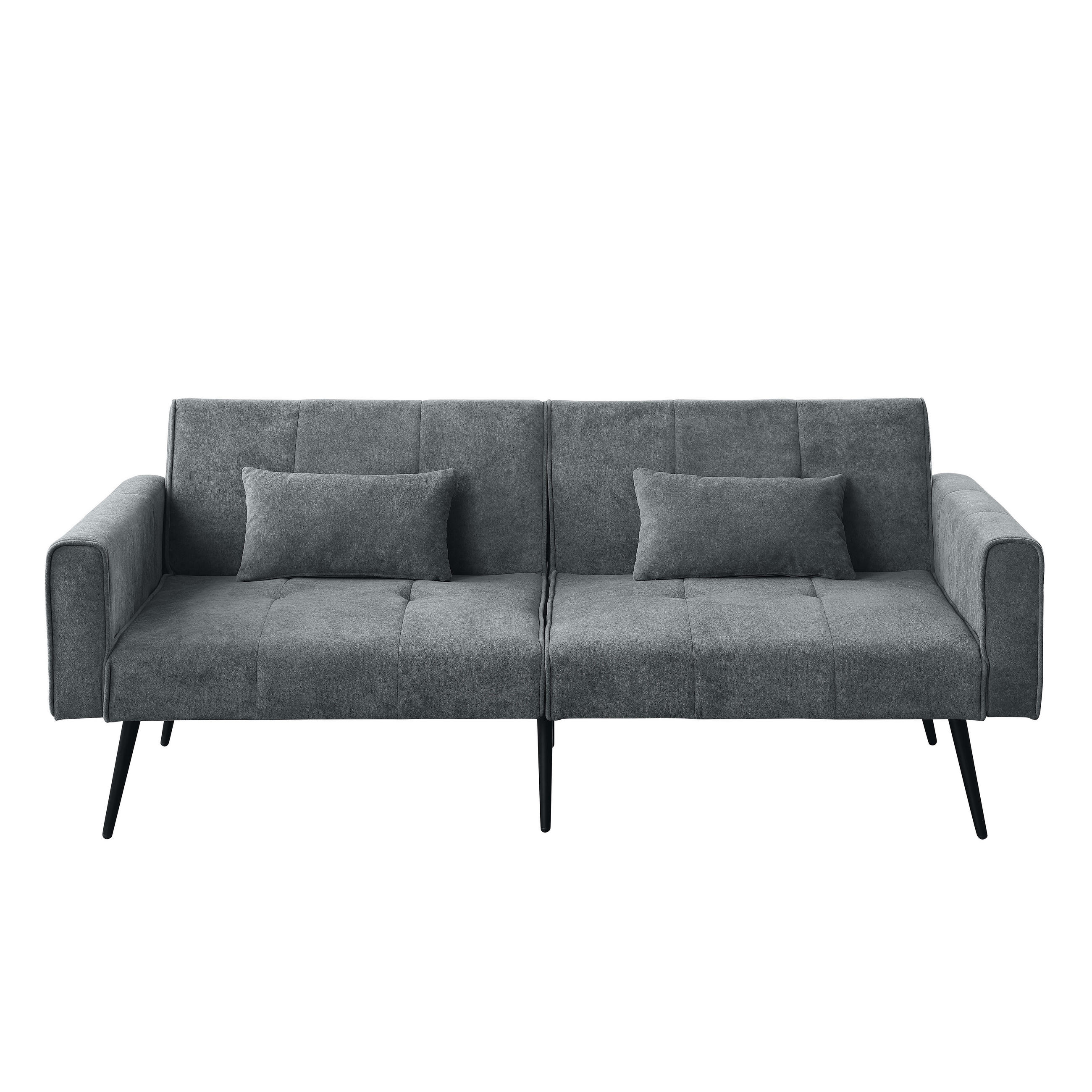 SCHLAFSOFA 175/71/71 cm Grau Cord - Grau, Textil (175/71/71cm) - Oxeza