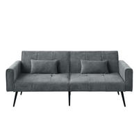 SCHLAFSOFA 175/71/71 cm Grau Cord - Grau, Textil (175/71/71cm) - Oxeza