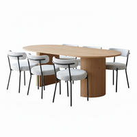 ESSGRUPPE 7-TLG. Kyoto Naturfarben, Weiß - Naturfarben/Weiß, Textil/Metall (210/75/100cm) - ebuy24